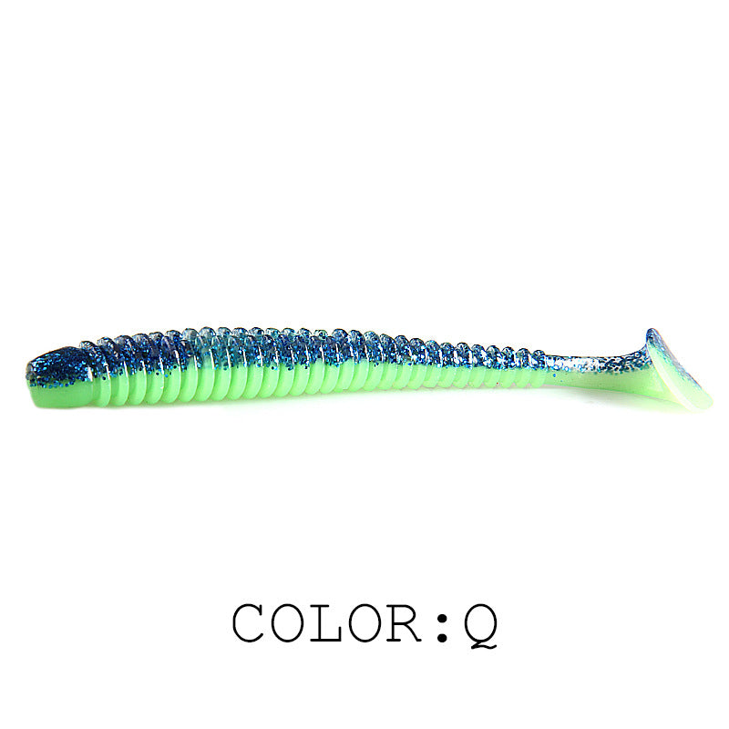 Luya Soft Fish Bait Thread T Tail Double Color With Salt