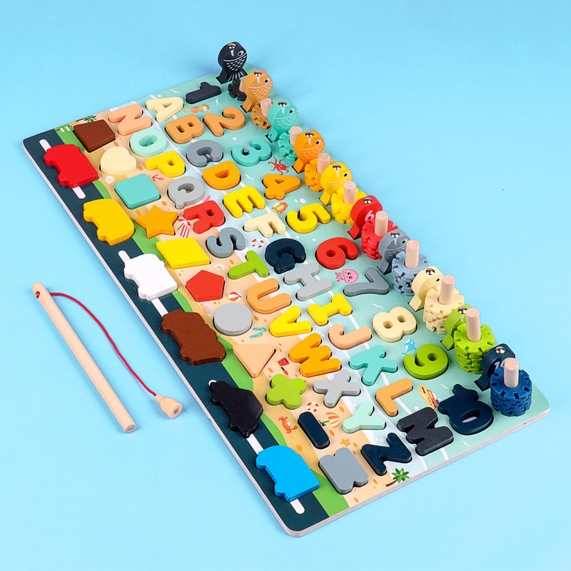 Children's Educational Toys Number Shape Fishing Blocks