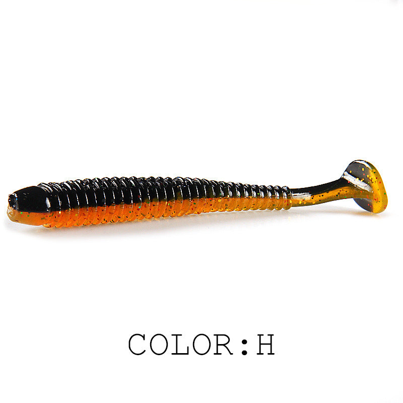 Luya Soft Fish Bait Thread T Tail Double Color With Salt