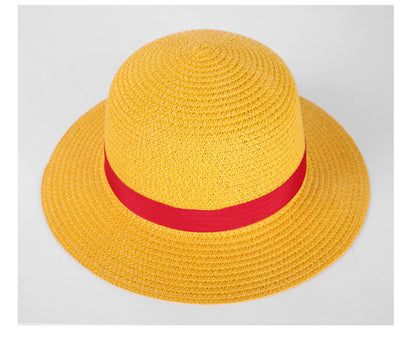 Luffy Anime Cosplay Straw Boater Beach Hat Halloween Sun Hat