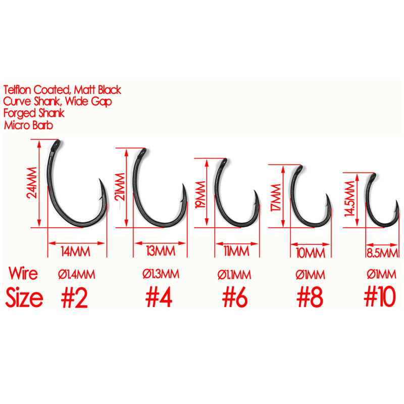 Matt Black Off-Angle Wide Belly Fishhook