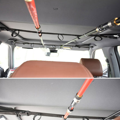 In-vehicle fixing belt for vehicle fishing rod rack