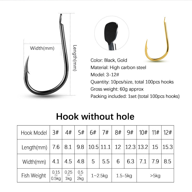 100pcs fish hooks