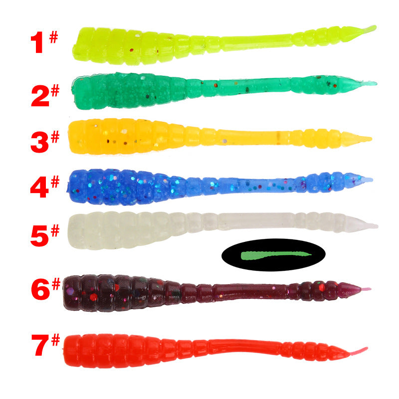 Luya 0.4G 4.5Cm Soft Worm Soft Bait Fake Bait Maggot Fake Worm Red Worm Bait 50 Pcs