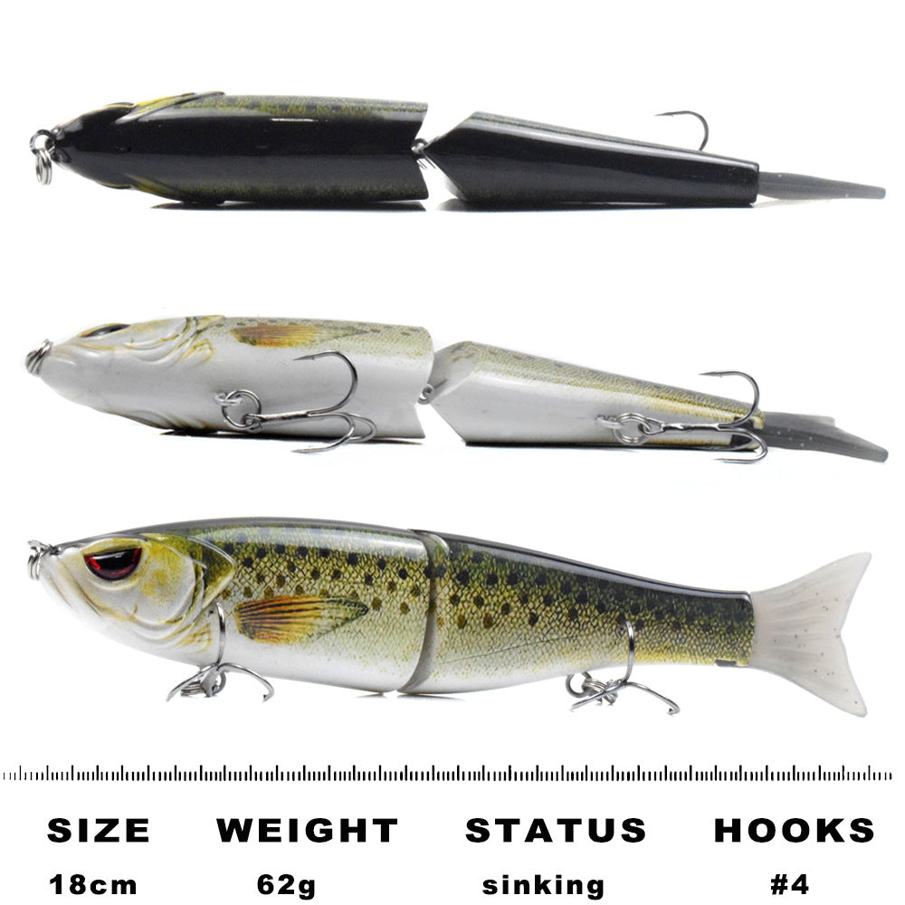 S-style Swimming Soft Tail Two-section Lure