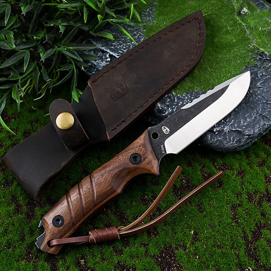 Multi Functional Outdoor Walnut Handle Fruit Knife