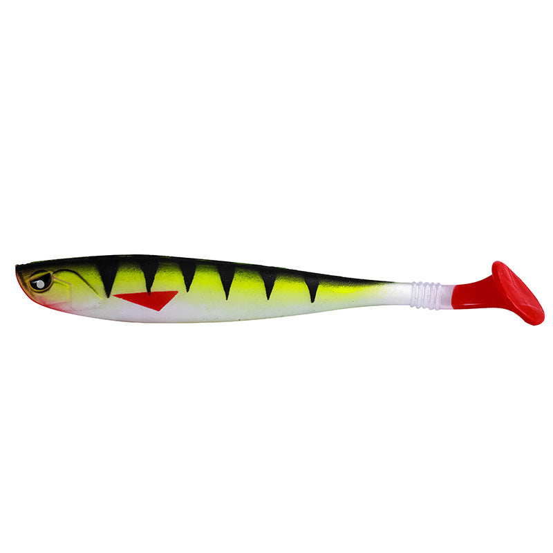 T-tail Soft Fish 13cm Back Notched Rainbow PVC Road Subbait False Bait