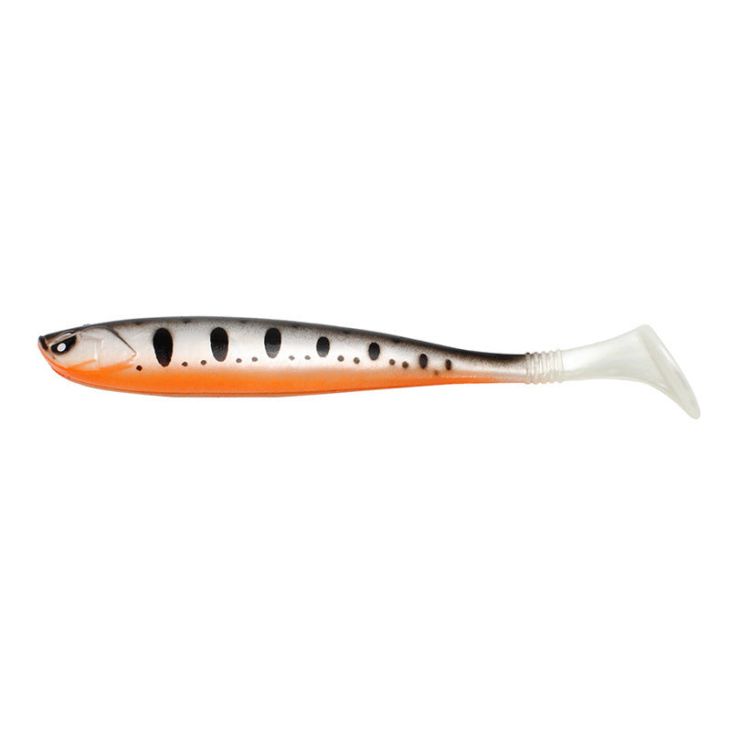 T-tail Soft Fish 13cm Back Notched Rainbow PVC Road Subbait False Bait