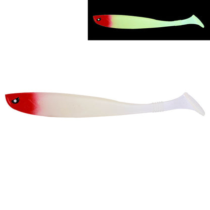 T-tail Soft Fish 13cm Back Notched Rainbow PVC Road Subbait False Bait