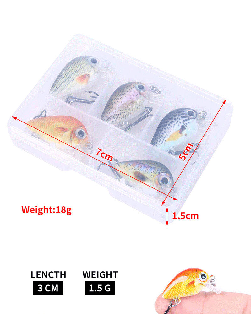 New Style Mini Rock Fishing Lure 1.5g Small Lure Set 5 Color Boxed Wholesale Printing Lure Lure