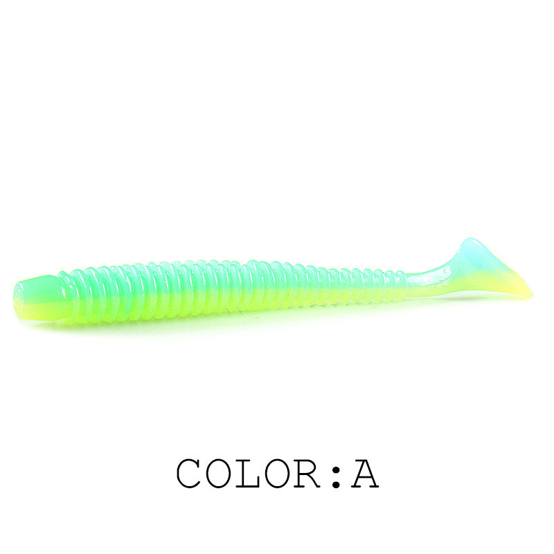 Luya Soft Fish Bait Thread T Tail Double Color With Salt