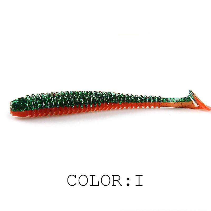 Luya Soft Fish Bait Thread T Tail Double Color With Salt