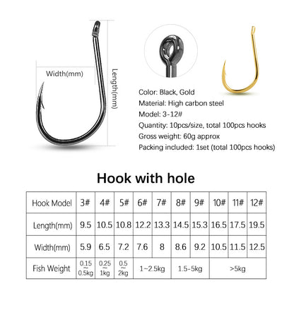 100pcs fish hooks