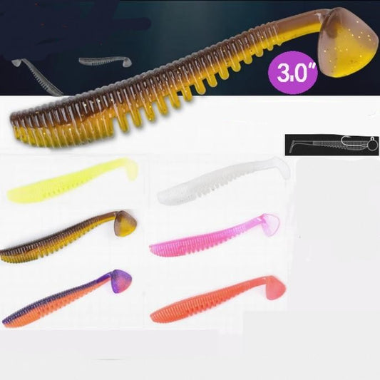 Luya Soft Bait T-tail Shrimp Type Black Pit Warped Bill Catfish