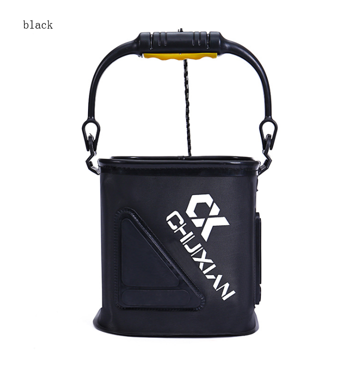 Fishing bucket with rope eva thickened fish bucket folding fish live fish box small fishing barrel fishing gear