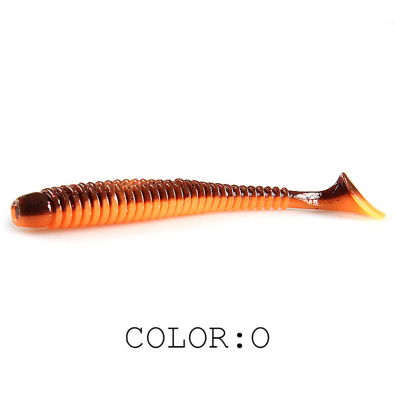 Luya Soft Fish Bait Thread T Tail Double Color With Salt