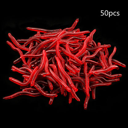 Soft Redworm Fake Bait 3.5cm Bulk Fishy Simulation Soft