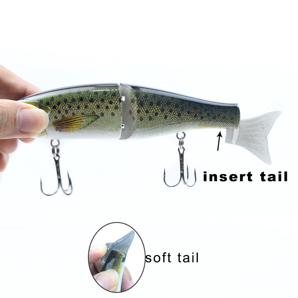 S-style Swimming Soft Tail Two-section Lure