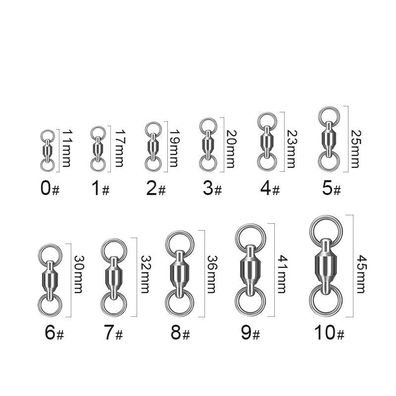 Ball Bearing Swivel Solid Rings Stainless Steel Fishing Connector