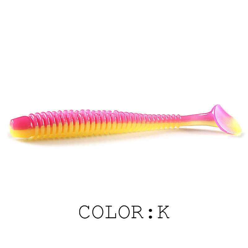 Luya Soft Fish Bait Thread T Tail Double Color With Salt