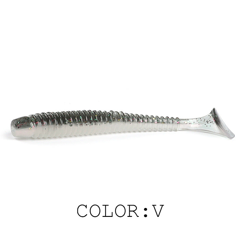 Luya Soft Fish Bait Thread T Tail Double Color With Salt