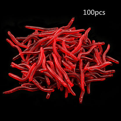 Soft Redworm Fake Bait 3.5cm Bulk Fishy Simulation Soft