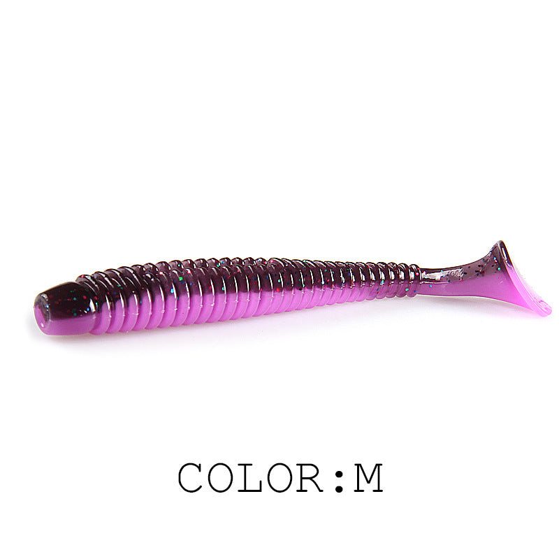 Luya Soft Fish Bait Thread T Tail Double Color With Salt