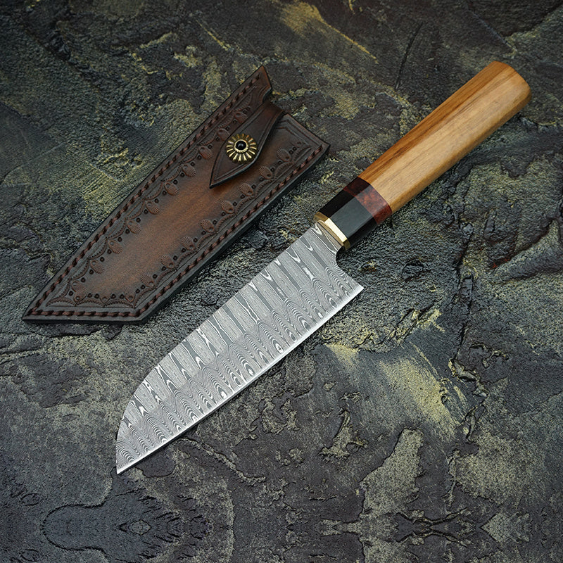 Damascus steel chef's knife