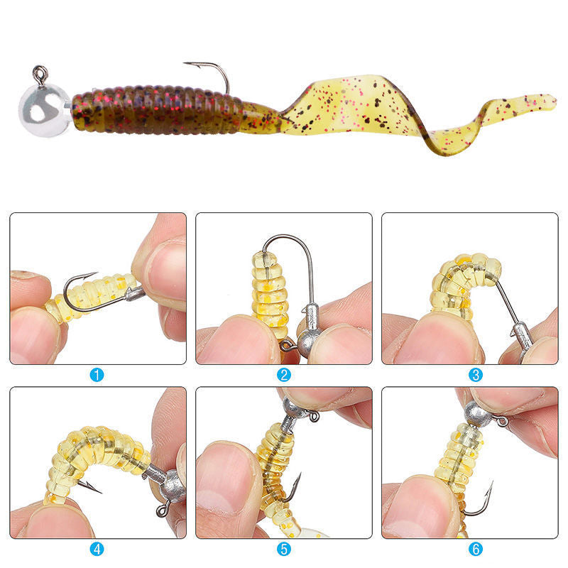 Soft Bait Fishy Curly Tail Lead Hook