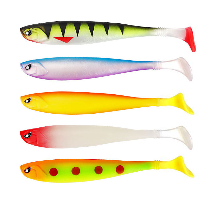 T-tailed Soft Fish 12cm 10g With Grooves On The Back Made Of PVC Material