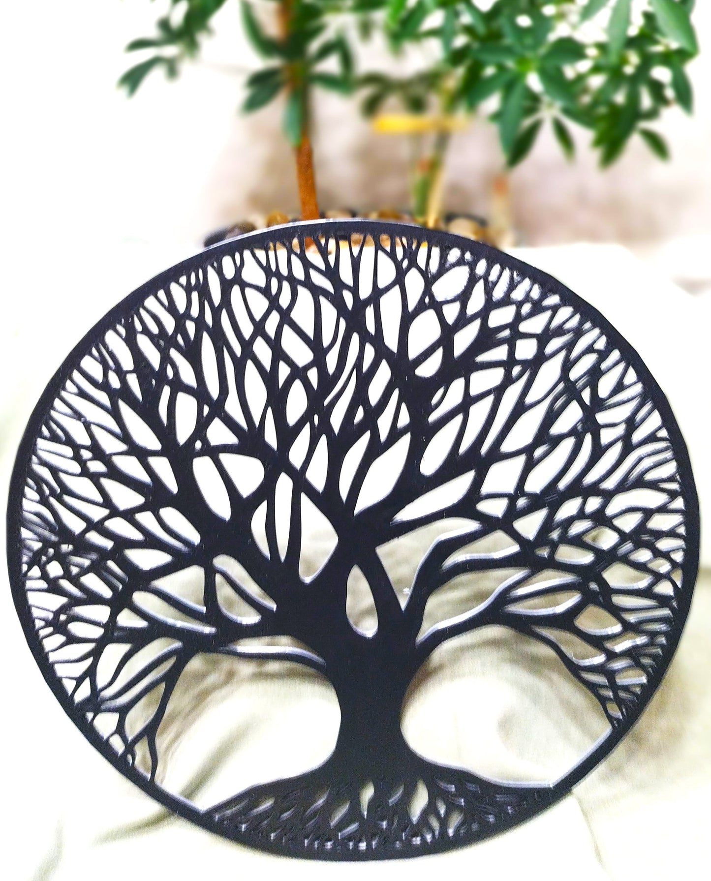 Tree of Life Wall Art Silver and Black