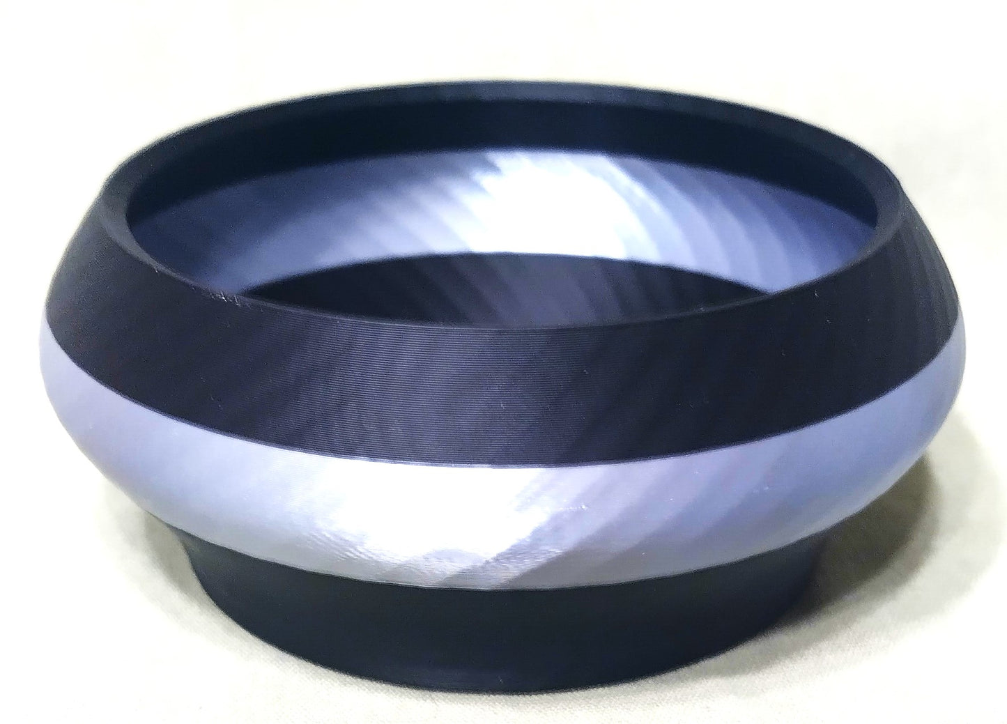 Small Black Matte with Silver Stripe Decor Bowl