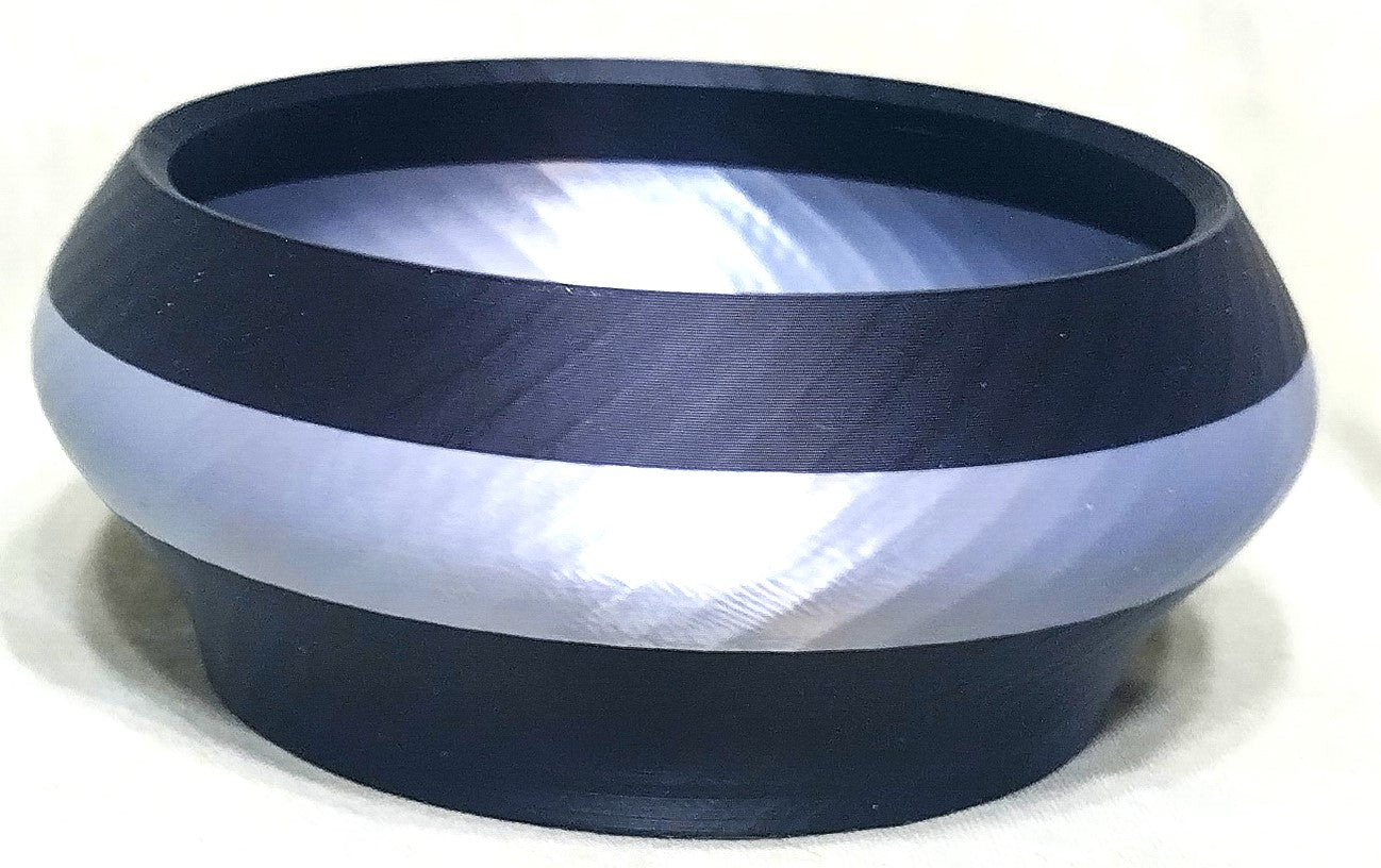 Small Black Matte with Silver Stripe Decor Bowl