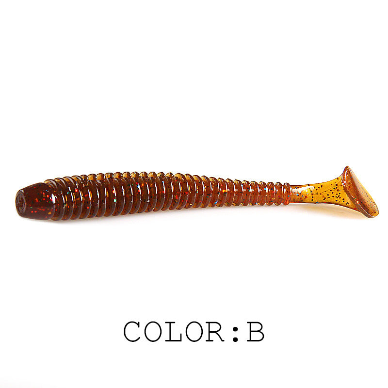 Luya Soft Fish Bait Thread T Tail Double Color With Salt