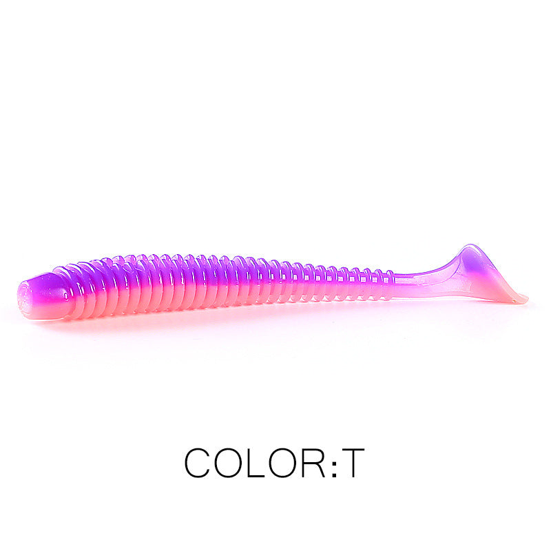 Luya Soft Fish Bait Thread T Tail Double Color With Salt