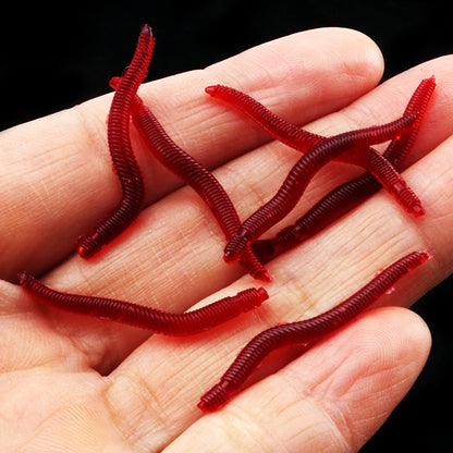 Soft Redworm Fake Bait 3.5cm Bulk Fishy Simulation Soft