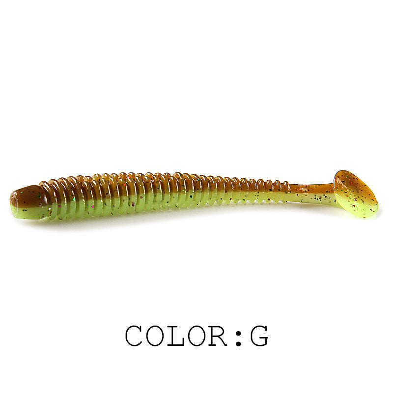 Luya Soft Fish Bait Thread T Tail Double Color With Salt