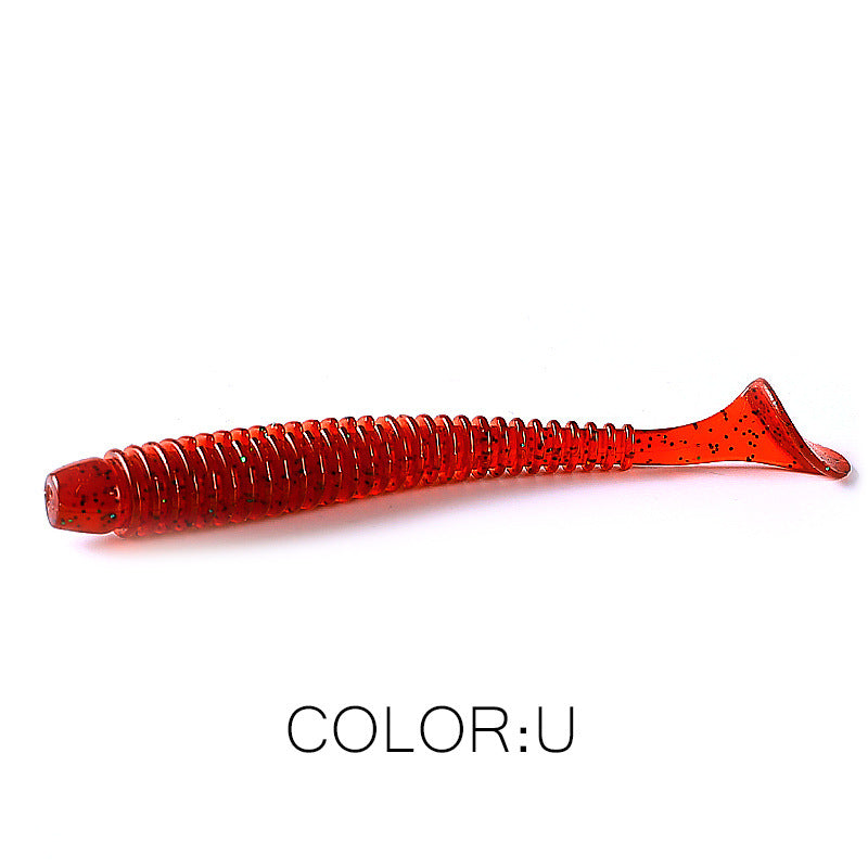 Luya Soft Fish Bait Thread T Tail Double Color With Salt