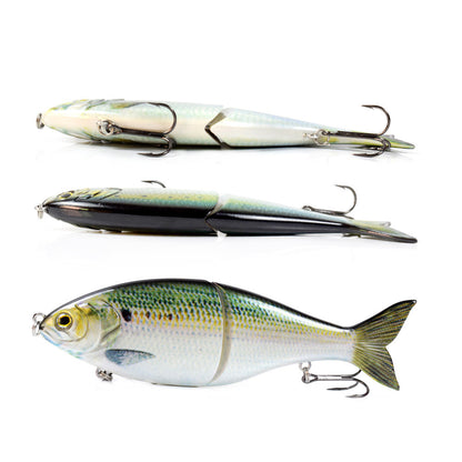 Wo-section Metal Connection Lure Lure Submersible S-shaped Multi-section Fishing Lure