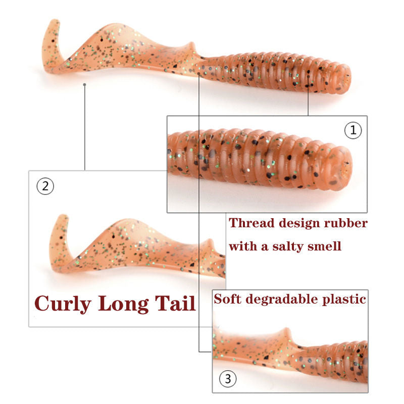 Soft Bait Fishy Curly Tail Lead Hook