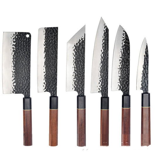 Forged Hammer Pattern Octagonal Handle Multi-purpose Knife For Cooking