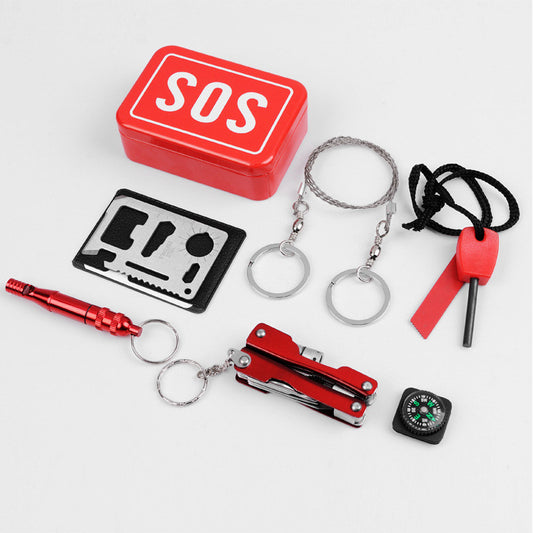 Camping Multi-function Tool Equipment Set First Aid Box Emergency Supplies