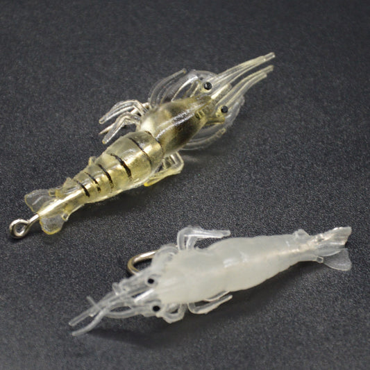 PVC 4cm Hooked Shrimp Luminous Lure