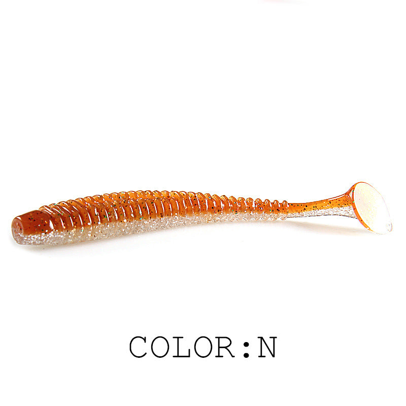 Luya Soft Fish Bait Thread T Tail Double Color With Salt